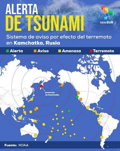 Kamchatka, Rusia · 30 de julio · Magnitud ~8,8