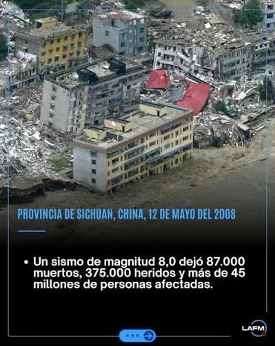 Sichuan, China · 12 de mayo · Magnitud 7,9