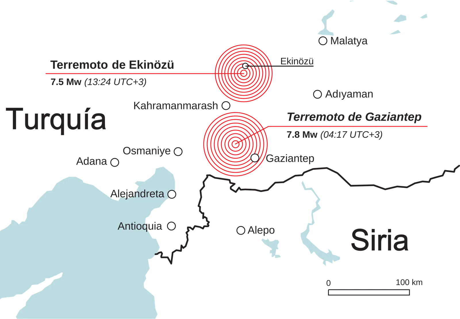 Turquía y Siria · 6 de febrero de 2023 · M 7,8